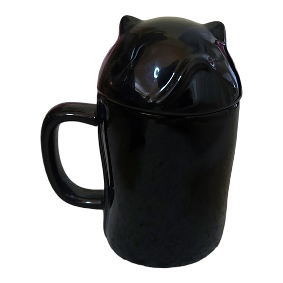 Rae Dunn Spooky Black Cat Mug with Topper - Picture 2 of 3